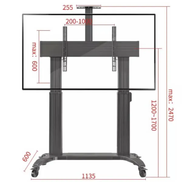 The stand's control panel, with the preset height buttons