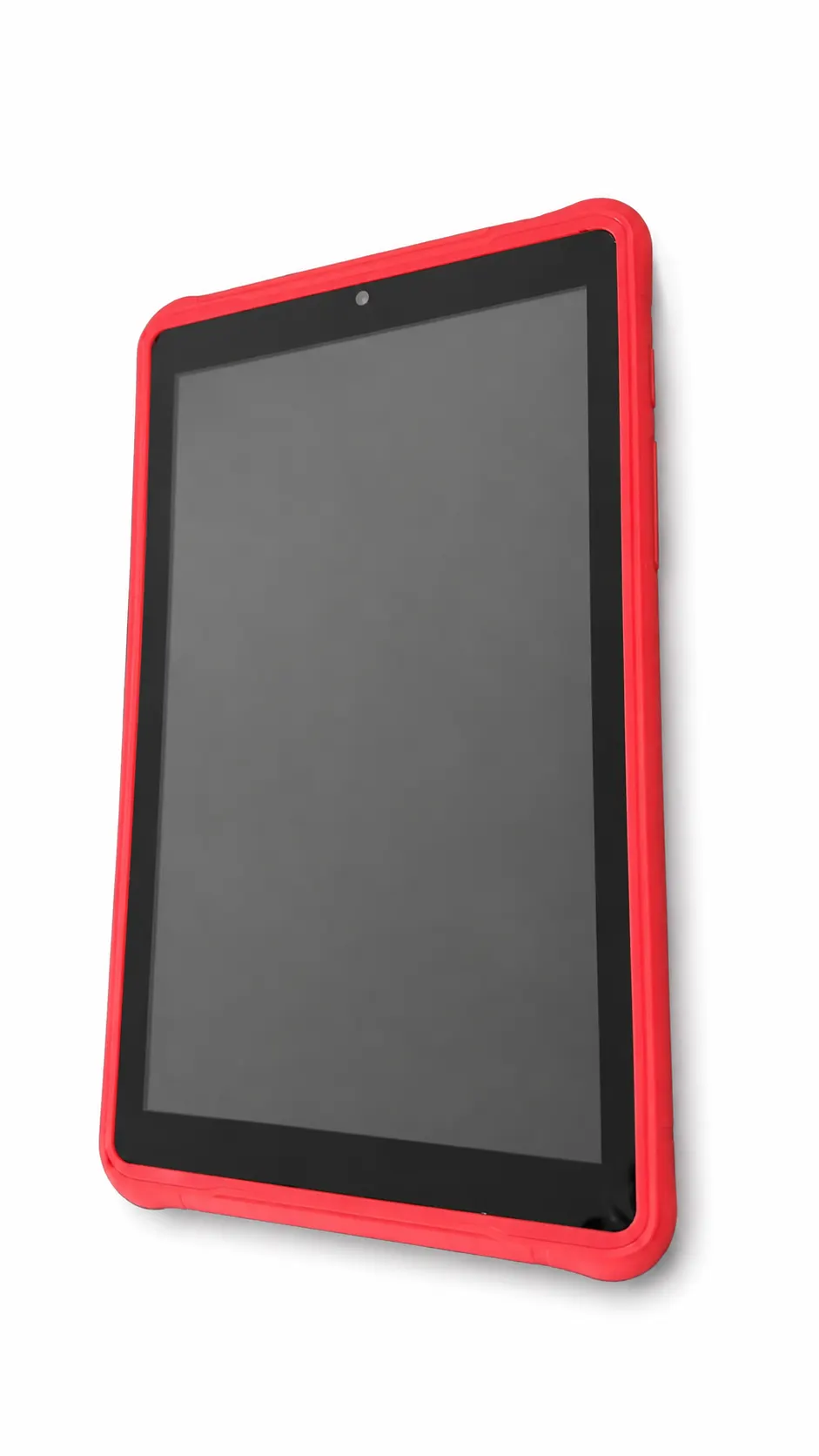 The same tablet in a red case